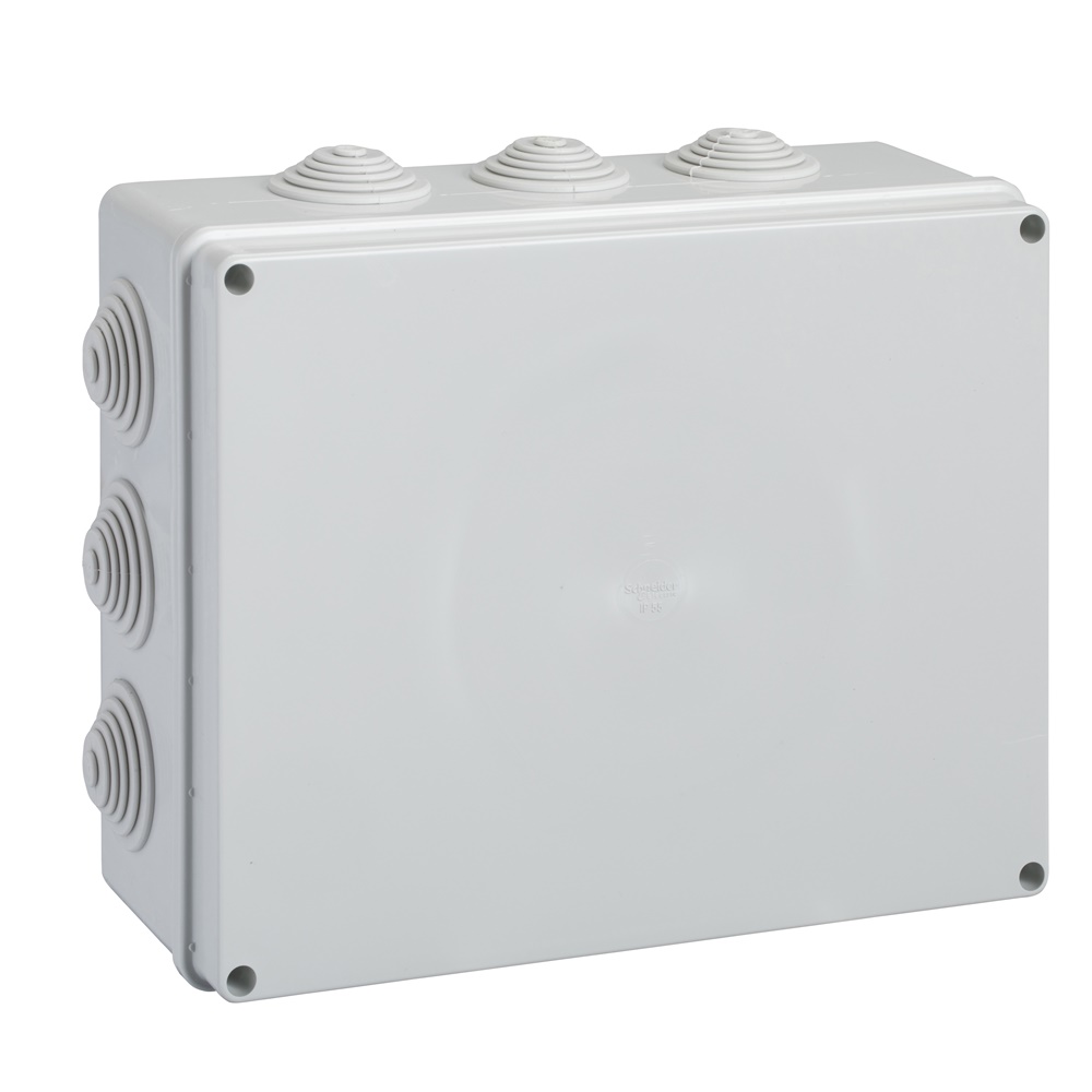 Scatola derivazione Pilote IP55 240x190x90 mm con 12 entrate stagne Ø32 per installazioni elettriche protette