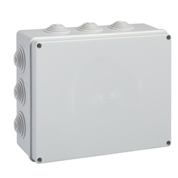Scatola derivazione Pilote IP55 240x190x90 mm con 12 entrate stagne Ø32 per installazioni elettriche protette