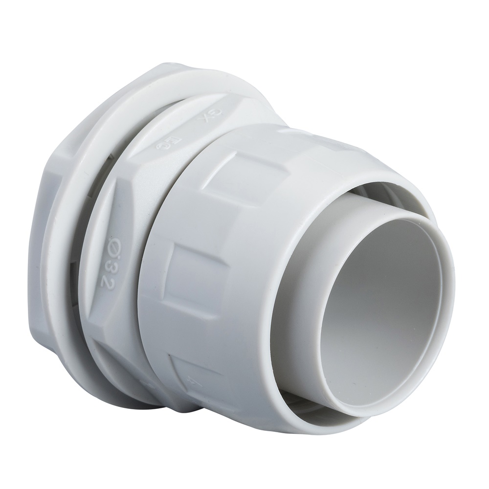 Raccordo guaina-scatola RGM32 diametro 32mm filetto M40x1,5 protezione IP64, confezione 100 pezzi
