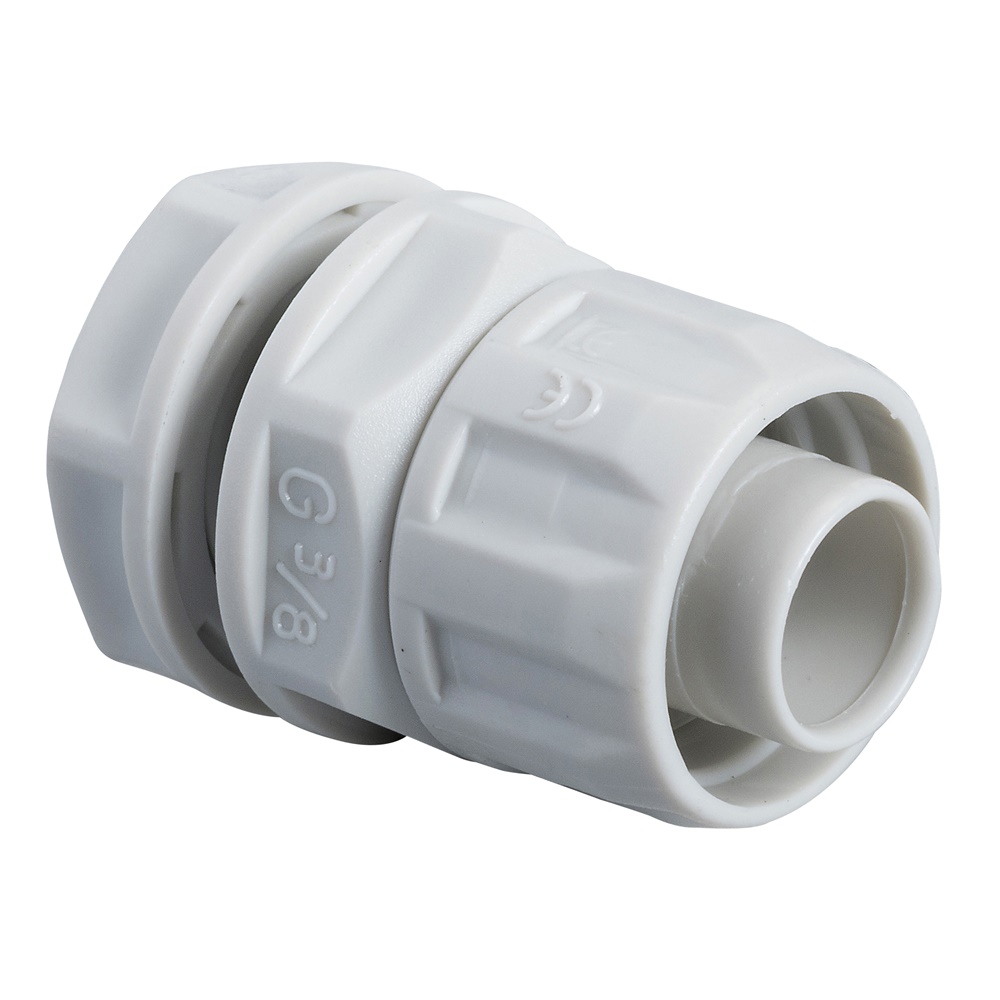 Raccordo guaina-scatola RGG12 diametro 12mm passo GAS 3/8 IP64 per installazioni elettriche