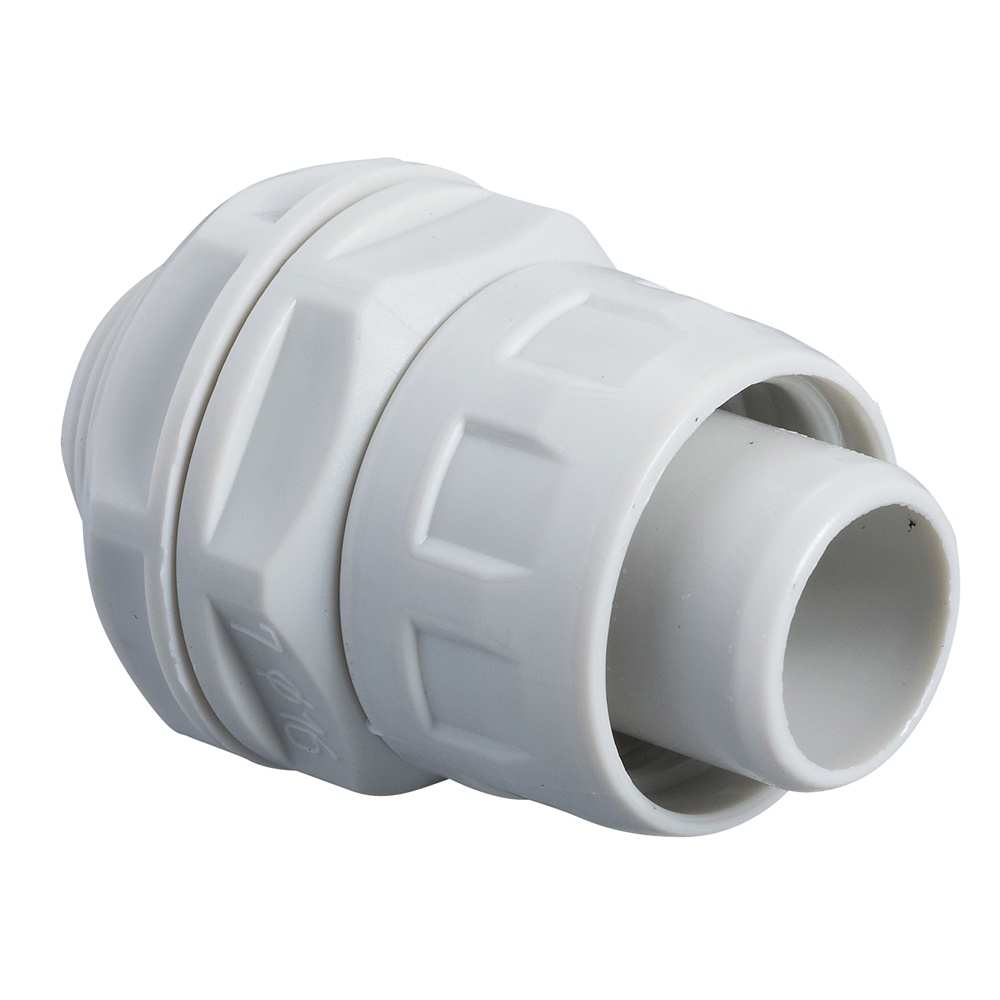 Raccordo guaina-scatola RGG16 PVC grigio diametro 16mm IP65 resistente fuoco per distribuzione cavi