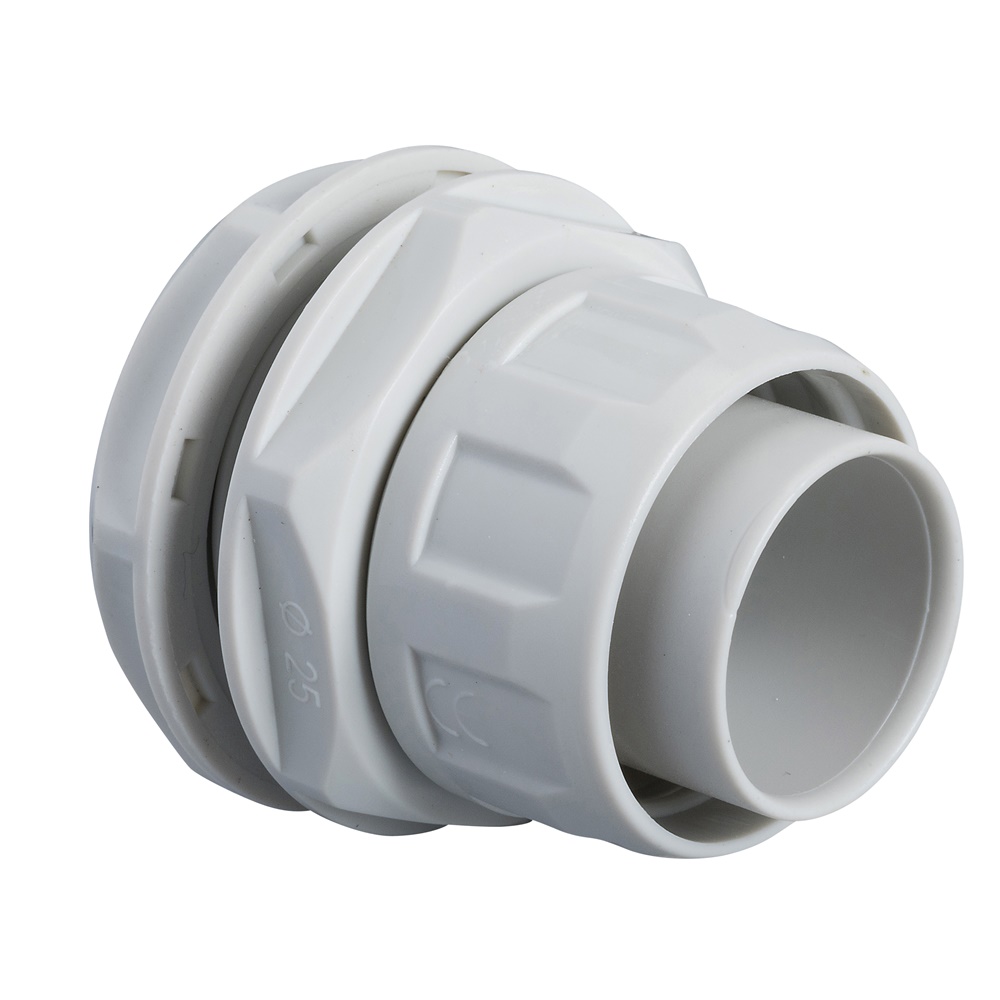 Raccordo guaina-scatola PVC grigio 25mm IP65 resistente fuoco distribuzione cavi