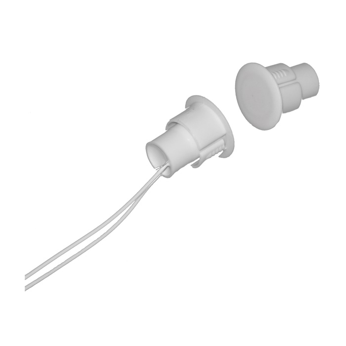 Contatto magnetico da incasso plastica bianca, 25x24x24mm, per infissi metallici