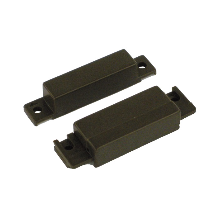 Contatto magnetico da superficie plastica marrone con morsetti, 33x63x12mm