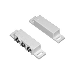 Contatto magnetico da superficie plastica bianca con morsetti, C-NC-NO, 33x63x12mm