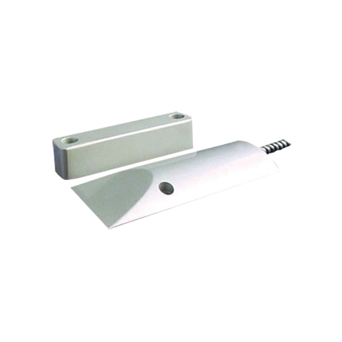 Contatto magnetico per porte basculanti alluminio, cavo con guaina metallica, 62x105x20mm