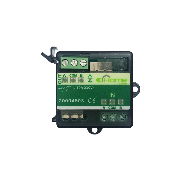 Modulo espansione 2 relè 10A per uscite transistor, incasso o DIN 1 modulo, comando tapparelle/luc
