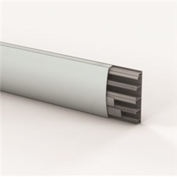 Canale simmetrico alluminio 120x29 mm per impianti elettrici industriali e civili