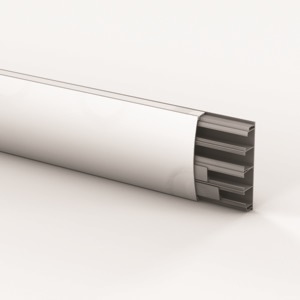 Canale simmetrico alluminio 120x29 mm bianco opaco 4 scomparti gestione cavi professionale