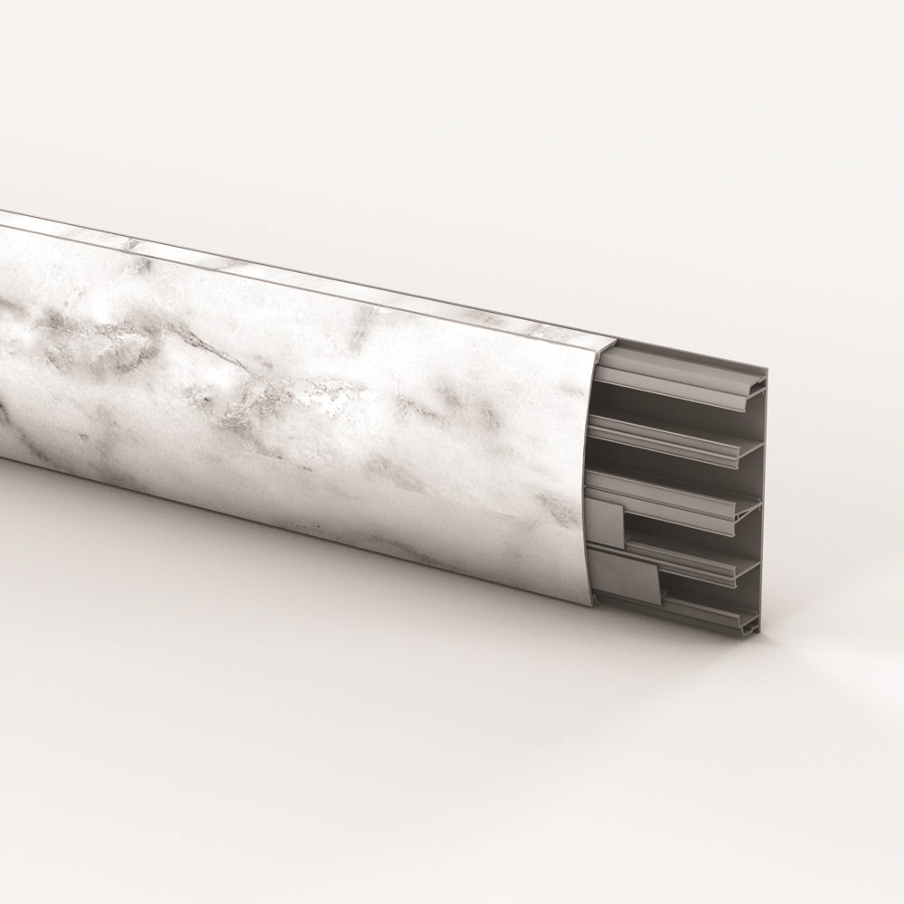 Canalina elettrica BAT.TR2000 75x25 mm effetto marmo Carrara per organizzazione cavi interni