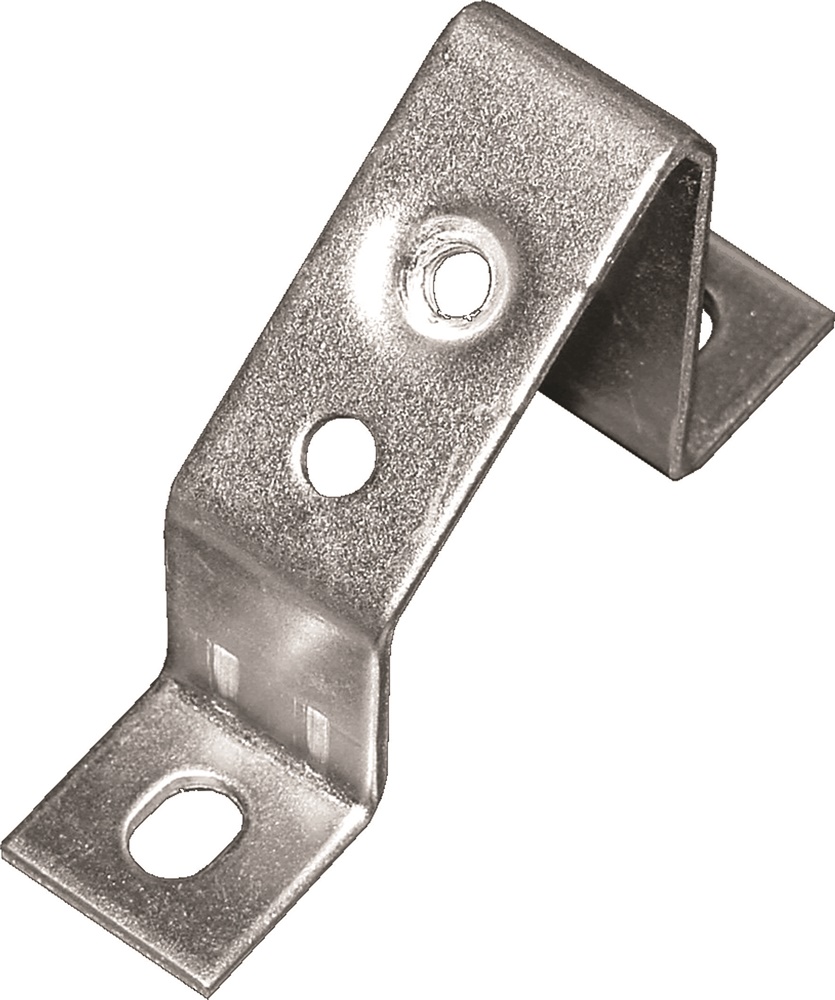Staffa acciaio zincato foro 7 mm passo M6 altezza 49 mm per fissaggi elettrici robusti e resistenti