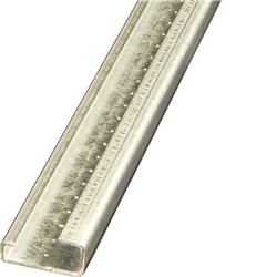 Guida Sendzimir 32x15x9 mm struttura chiusa acciaio zincato per impianti elettrici