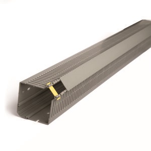 Canale angolare 90x90 metallo grigio per gestione cavi elettrici industriale civile