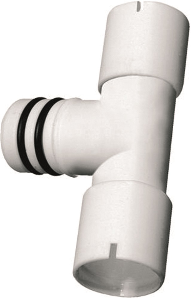 Raccordo scarico a T 16/18 mm plastica bianco per impianti elettrici e idraulici