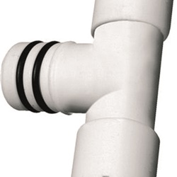 Raccordo scarico a T 16/18 mm plastica bianco per impianti elettrici e idraulici