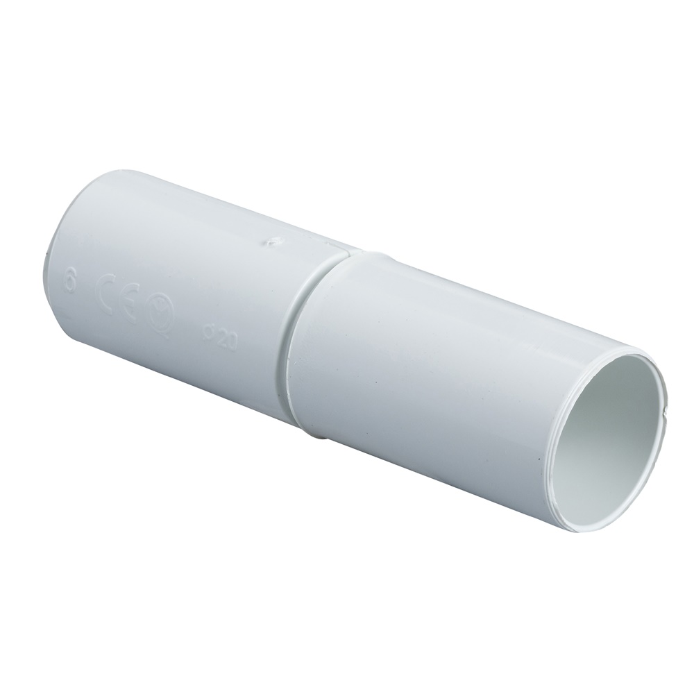 Manicotto giunzione tubo-tubo diam. 20mm IP40 per tubi esterni uso elettrico industriale