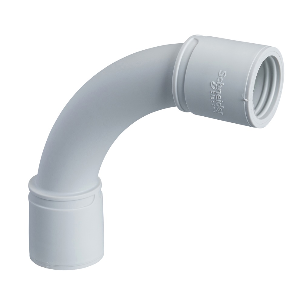 Curva tubo rigido 90° polipropilene grigio diam.32mm IP67 resistente fuoco e isolamento
