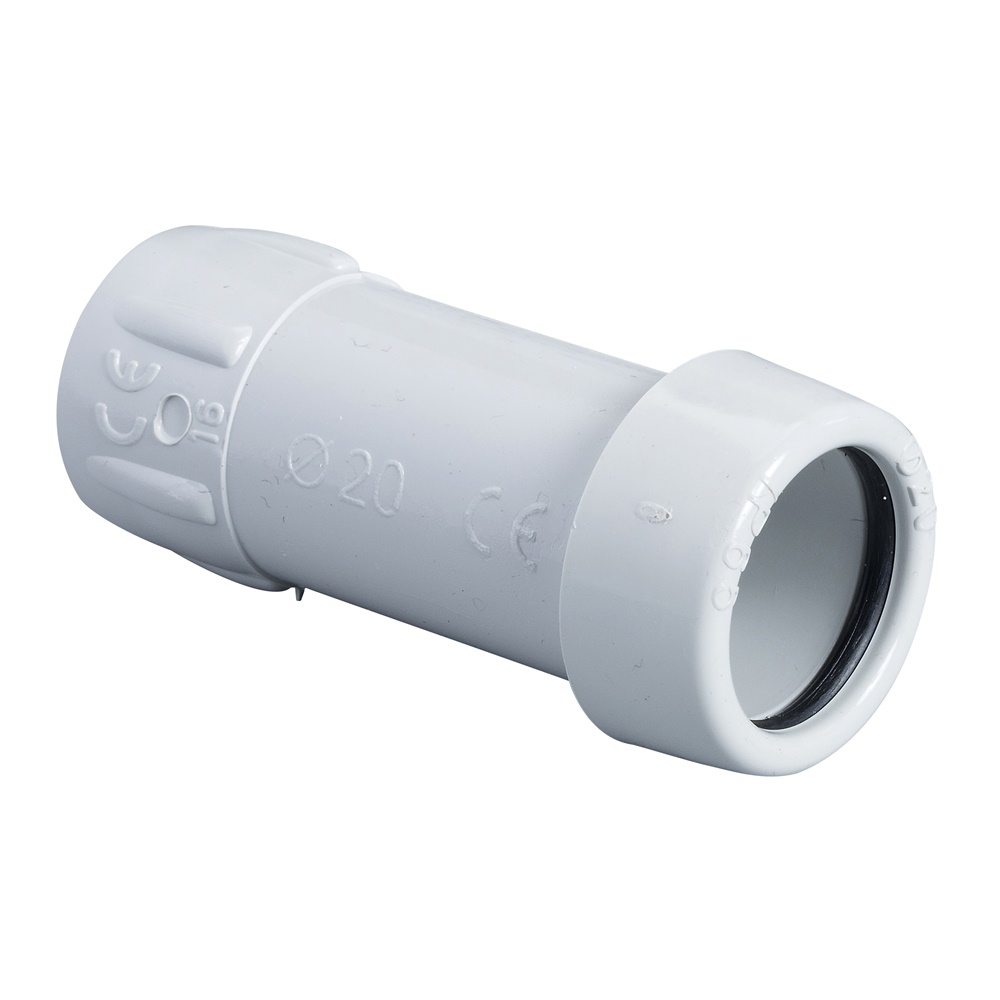 Raccordo tubo-guaina IP67 tubi Ø20mm guaine Ø16mm per installazioni elettriche