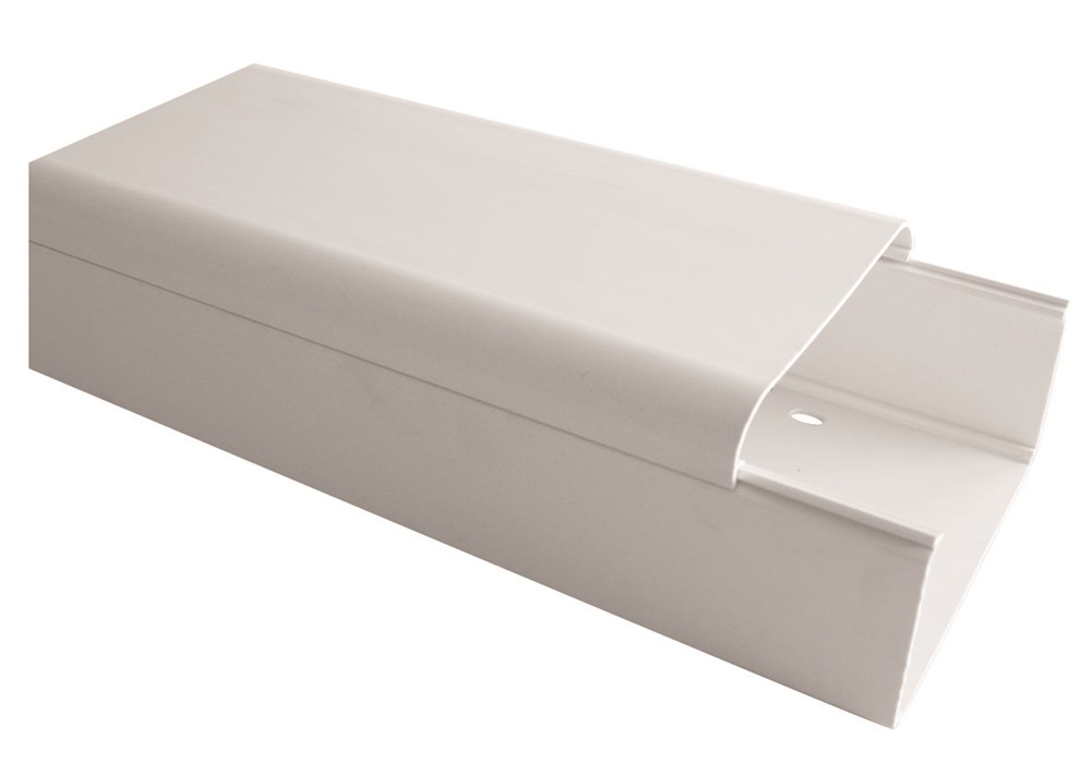 Canale canalizzazione elettrica 125x75 mm resistente bianco RAL 9010 per impianti civili e industriali