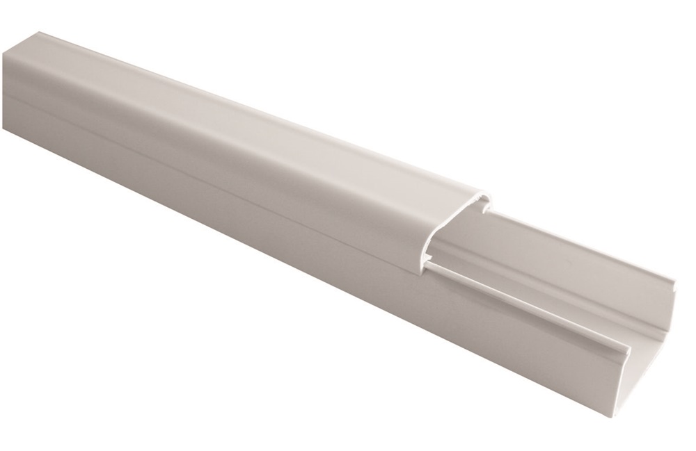 Canale portacavi 35x30 mm materiale resistente colore bianco grigio per impianti elettrici residenziali e commerciali
