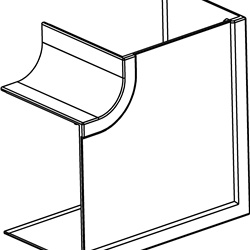Angolo piatto canalina 60x20/30/40 mm finitura B9010 per impianti elettrici
