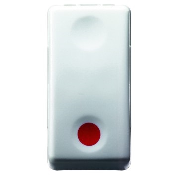 Pulsante unipolare 250V ac 1P NC+ Contatto ausiliare NA - Arresto - Simbolo rosso - System White 