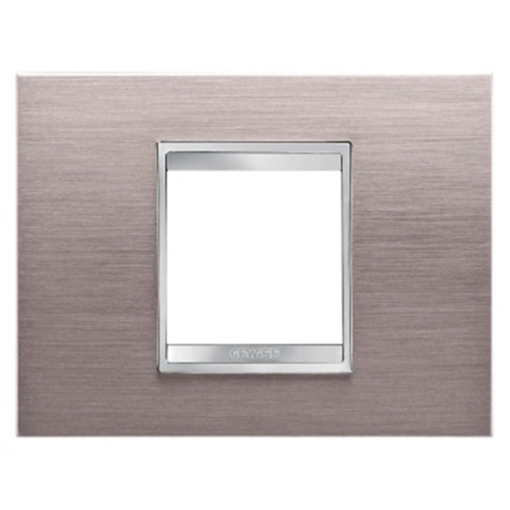 PLACCA LUX 2P METAL.ALLUMINIO SPAZZ