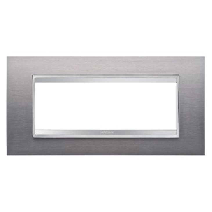 PLACCA LUX 6P INOX SPAZZOLATO