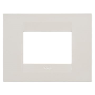 Placca GEO 3 posti avorio design minimal per impianti civili moderno