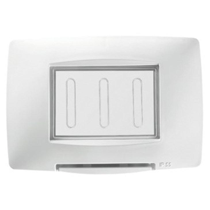 Placca stagna 3 moduli IP55 bianco 