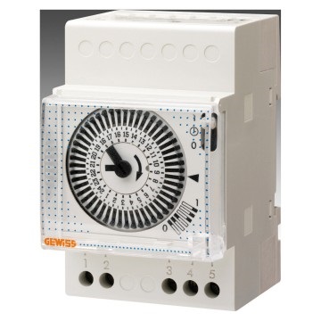 INTERRUTTORE ORARIO ANALOGICO - SETTIMANALE 230V AC-110V DC - 1 IN SCAMBIO - 3 MODULI