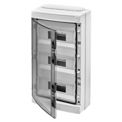 Centralino parete 36 moduli IP65 morsetti e flange ingresso cavi uso industriale e civile