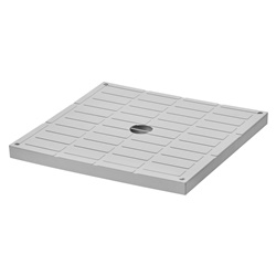 Coperchio chiuso grigio 200x200 per pozzetti elettrici telecomunicazioni serie PZ termoplastico resistente