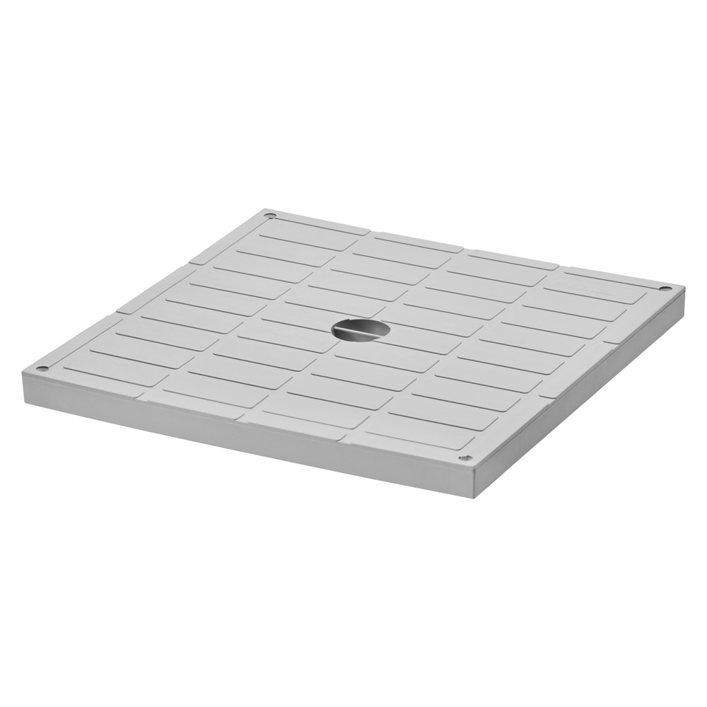 Coperchio chiuso grigio 300x300 per pozzetti serie PZ impianti elettrici e telecomunicazioni