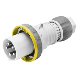 SPINA MOBILE DIRITTA HP - IP66/IP67/IP68/IP69 - 3P+N+T 125A 100-130V 50/60HZ - GIALLO - 4H - CABLAGGIO A MANTELLO