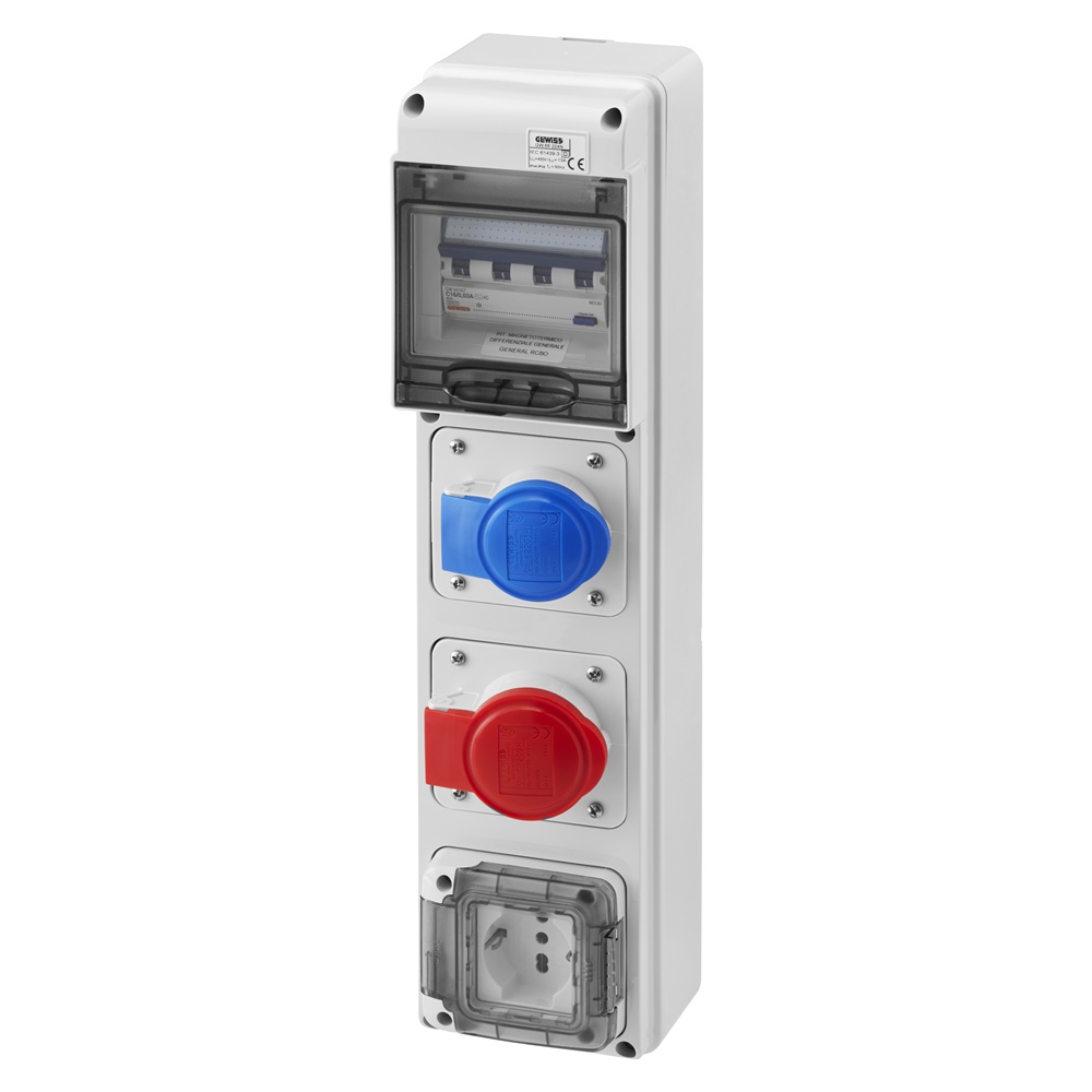 Quadro elettrico Q-DIN5 ASD con prese IEC309 e CIV, protezione IP44/IP54, per distribuzione energia terziario e industriale