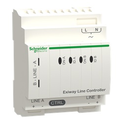 Line Controller Exiway Dicube 128 lampade Dali illuminazione emergenza gestione modulare DIN rail IP20 bianco