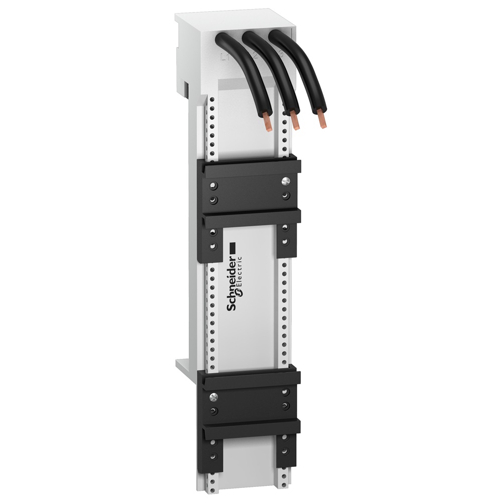 Piastra di montaggio LA9Z 1×3P 63 A - 54×260×63 mm, per GV3P + LC1D, 40…65 A