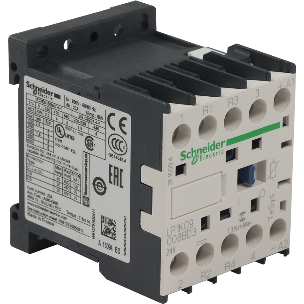 Contattore TeSys LP1-K - 4 poli - AC1 440V 20 A - 24 V CC