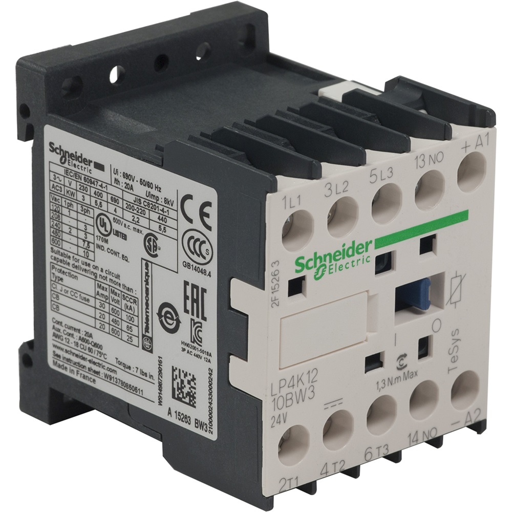 Contattore TeSys LP4K - 3 poli - AC3 440V 12 A - 24 V CC