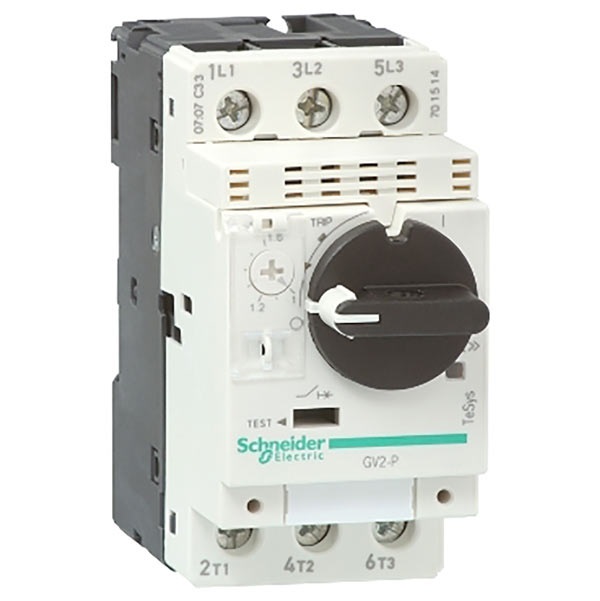 Interruttore protezione motori 3P Schneider Electric GV2P06 serie GV2P, 1 → 1,6 A, interruzione 100 kA, 690 V