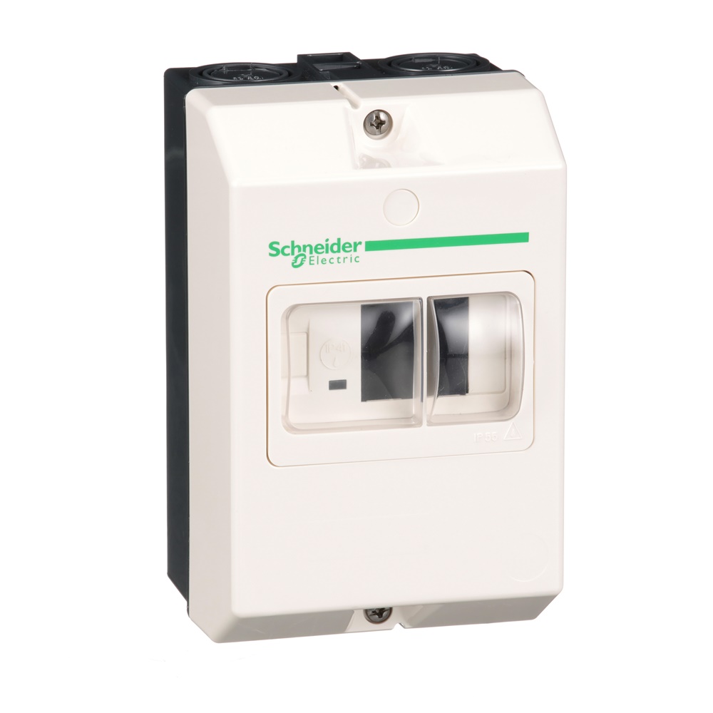 Starter integrato TeSys IP55 montaggio superficiale per interruttori magnetotermici GV2ME protezione motori doppio isolamento