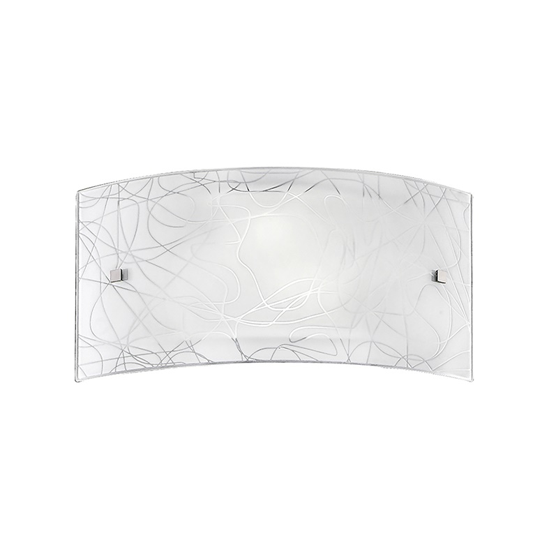 Applique vetro opale serigrafato E27 30cm illuminazione interna decorativa funzionale