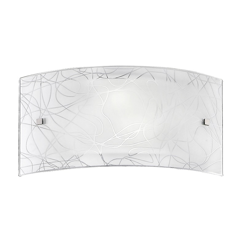 Applique vetro opale serigrafato E27 40cm illuminazione interna design moderno