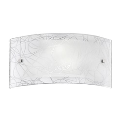 Applique vetro opale serigrafato E27 40cm illuminazione interna design moderno