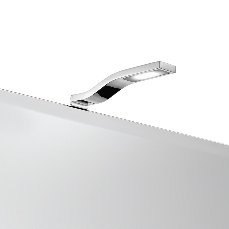 Applique bagno LED 3,6W 3000K CRI80 cromo IP20 design moderno per ambienti umidi