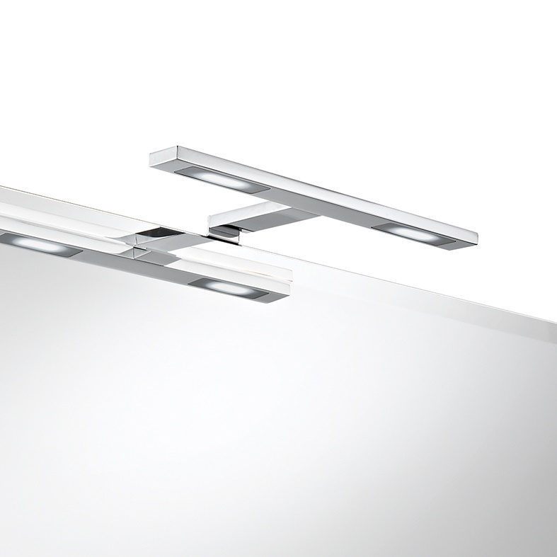 Applique bagno LED 6W 3000K CRI80 cromo IP20 design moderno per interni