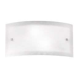 Applique vetro serigrafato curvo E27 40cm illuminazione parete interni design moderno