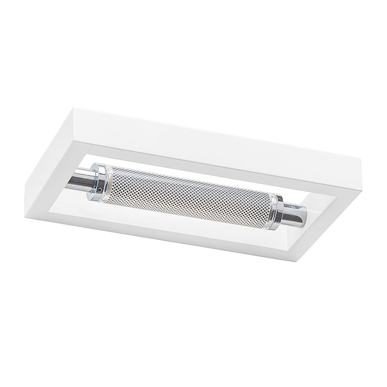Lampada da parete biemissione struttura ottone cablaggio R7s LED protezione abbagliamento ambienti interni