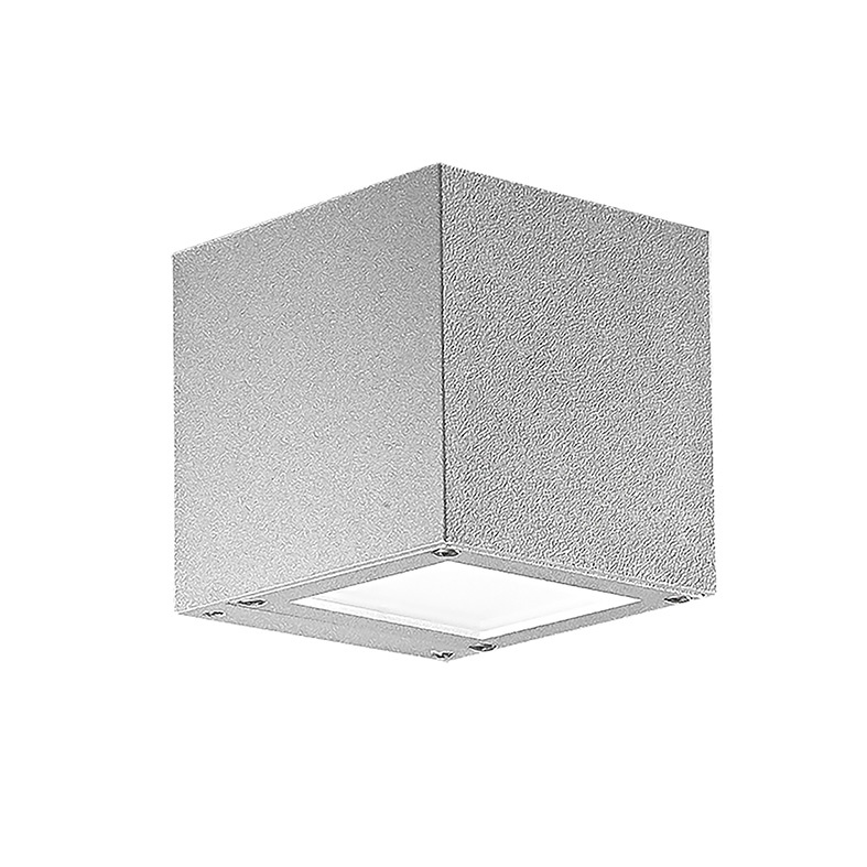 Applique LED monoemissione quadrata grigia 4,5W IP65 3000K per esterno e interno